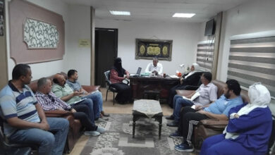 وكيل وزارة الشباب والرياضة شمال سيناء يعقد إجتماعاً مع مديري الإدارات المركزية